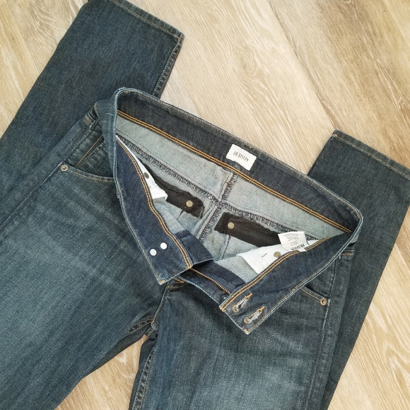 Hudon Colin Denim Dark Wash Blue Jeans Flap Pockets Straight Leg Skinny sz 29 - Picture 5 of 14